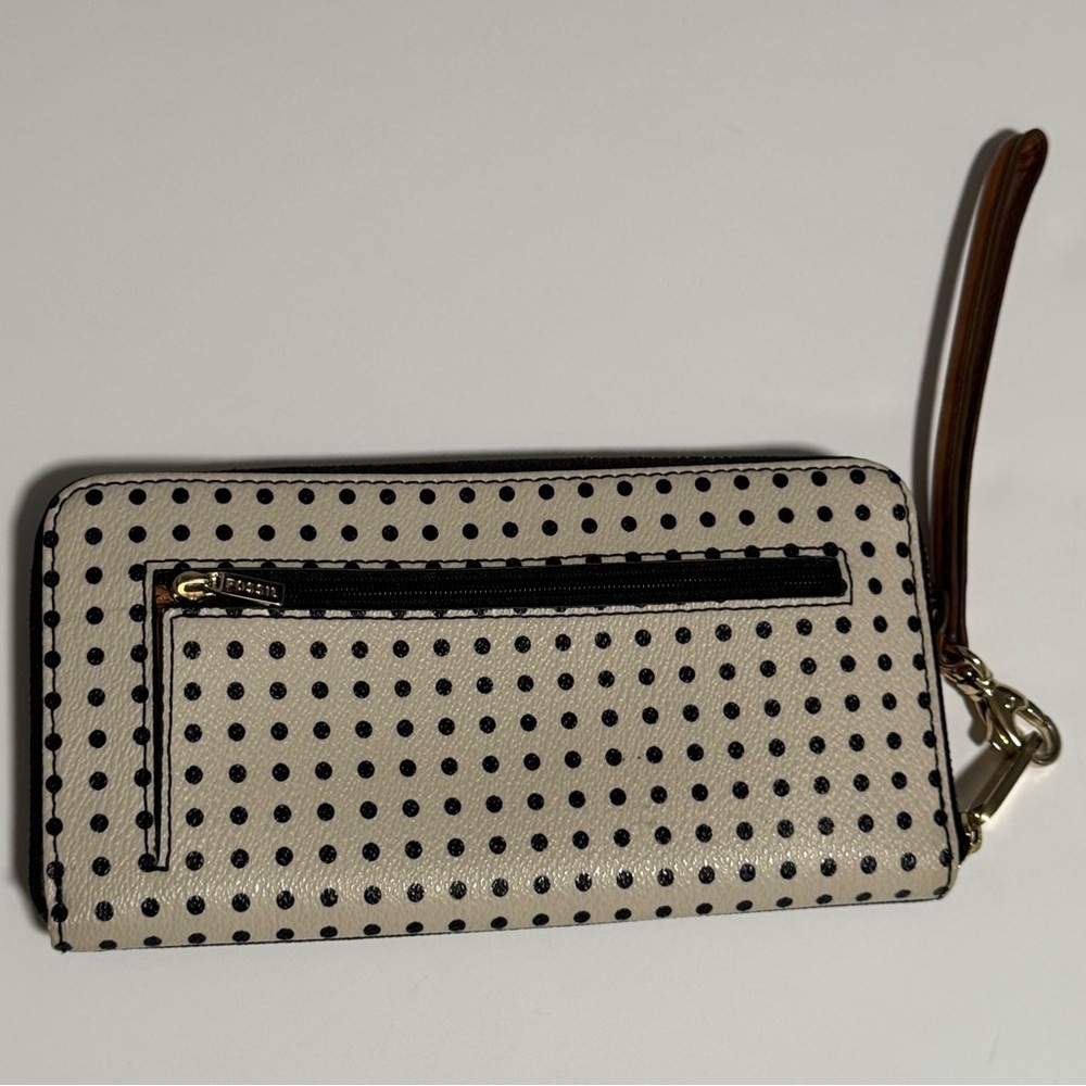 Fossil Polka Dot Wallet With Gold Zipper - image 2